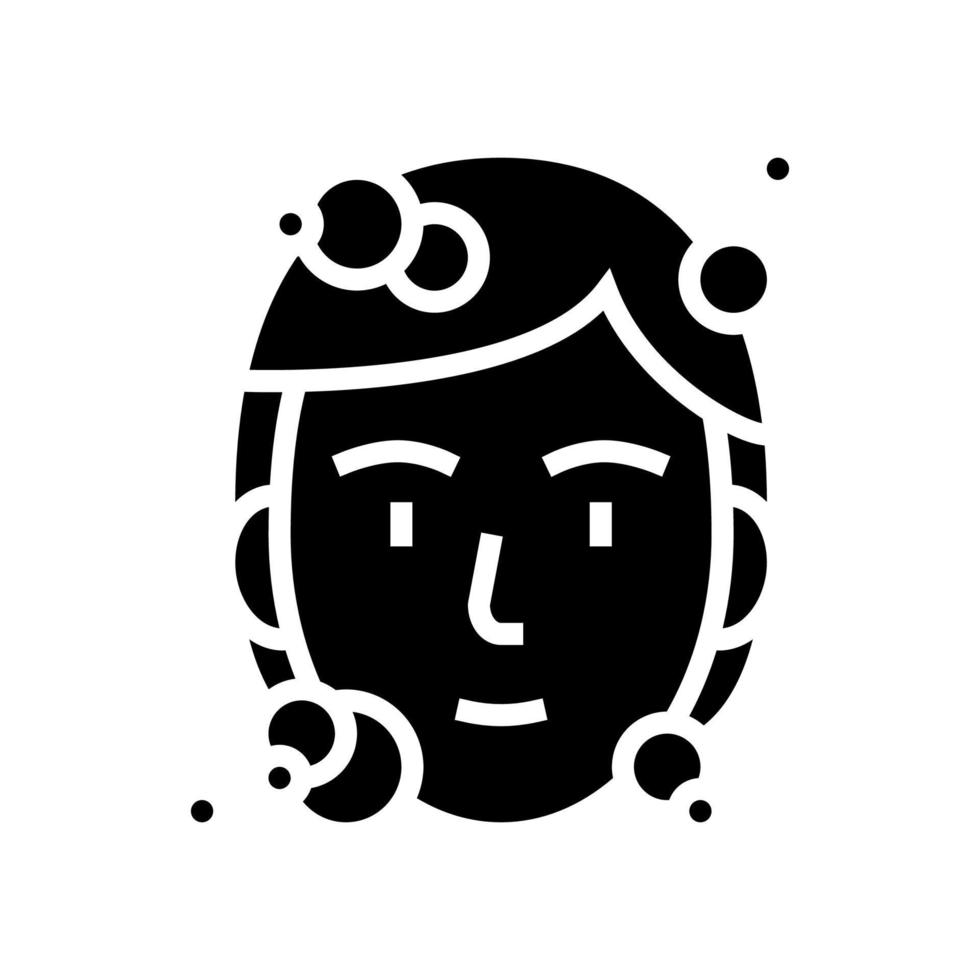 washing face glyph icon vector black illustration