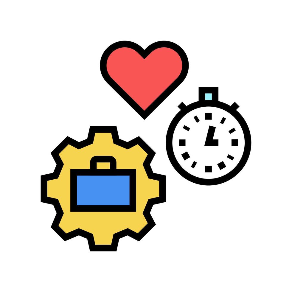 trabajo tiempo libre color icono vector ilustración