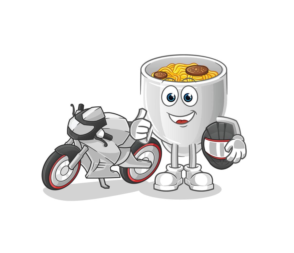 noodle bowl vactor mascot vector