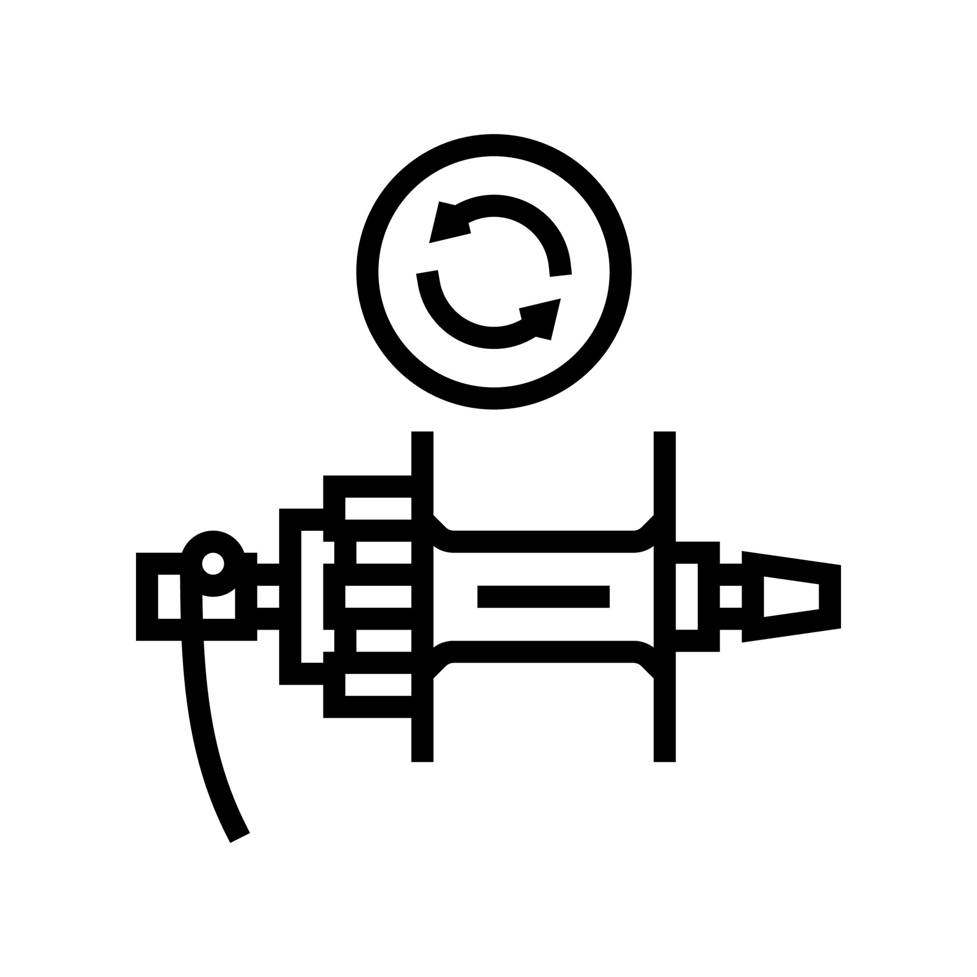 bushing maintenance and adjustment line icon vector illustration