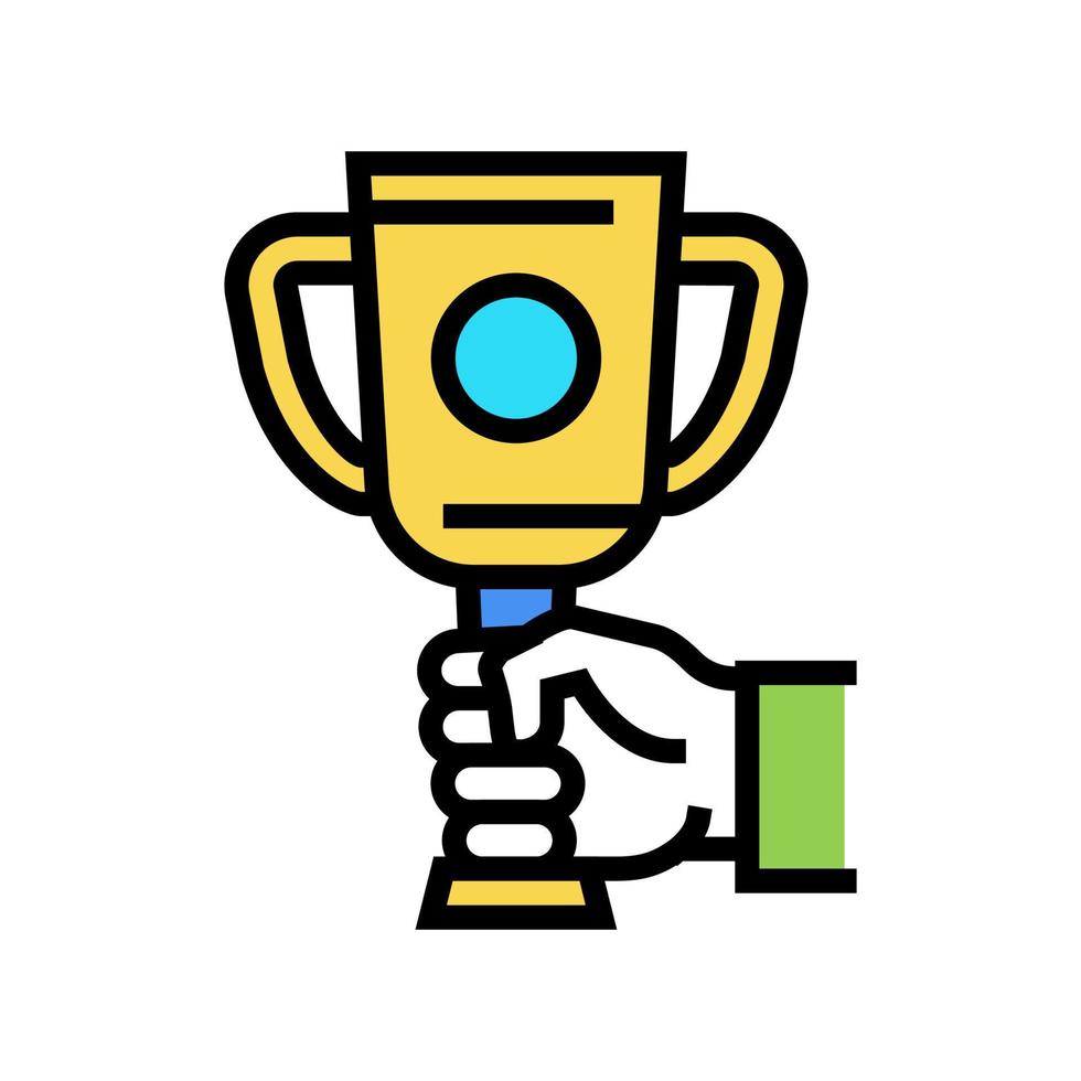 worker of month cup color icon vector illustration