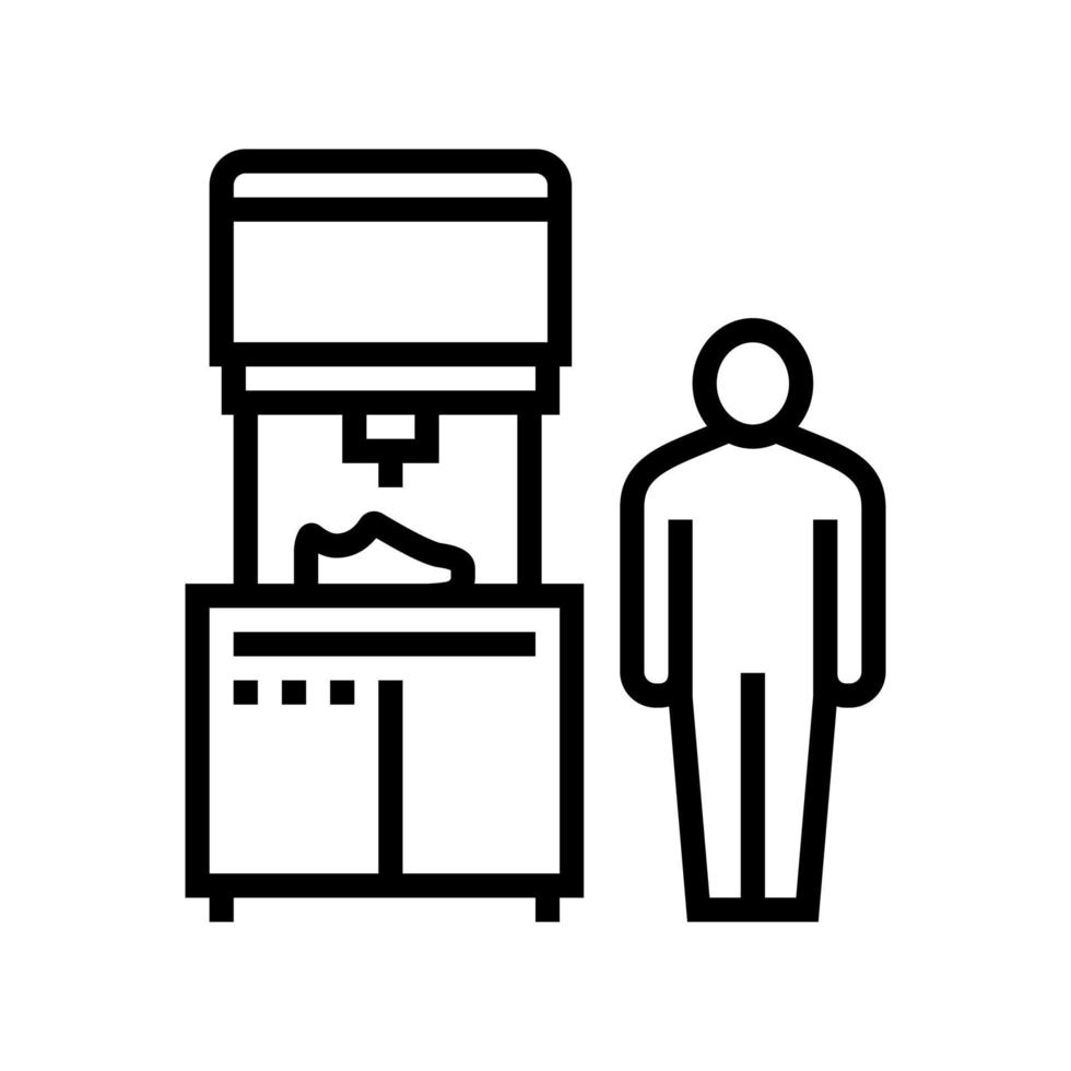 shoe production machine line icon vector illustration