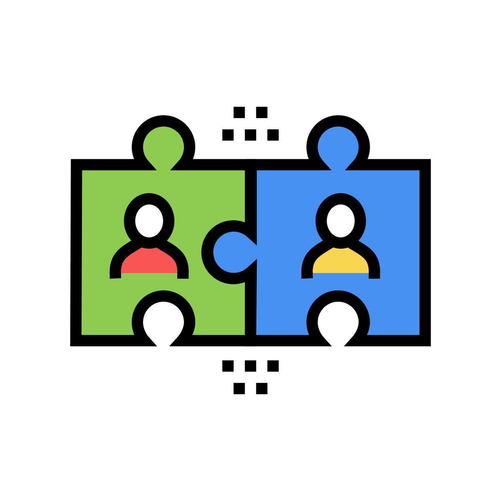 team puzzle color icon vector color illustration