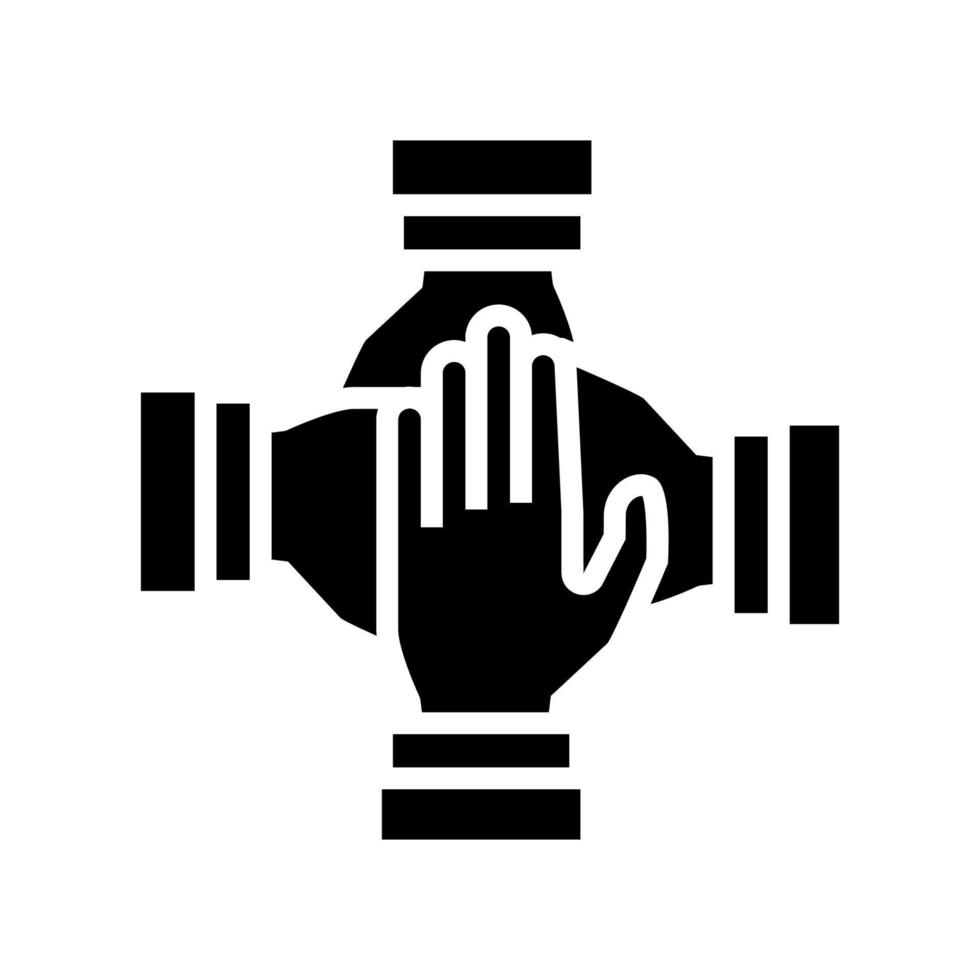 teamwork handshake glyph icon vector black illustration