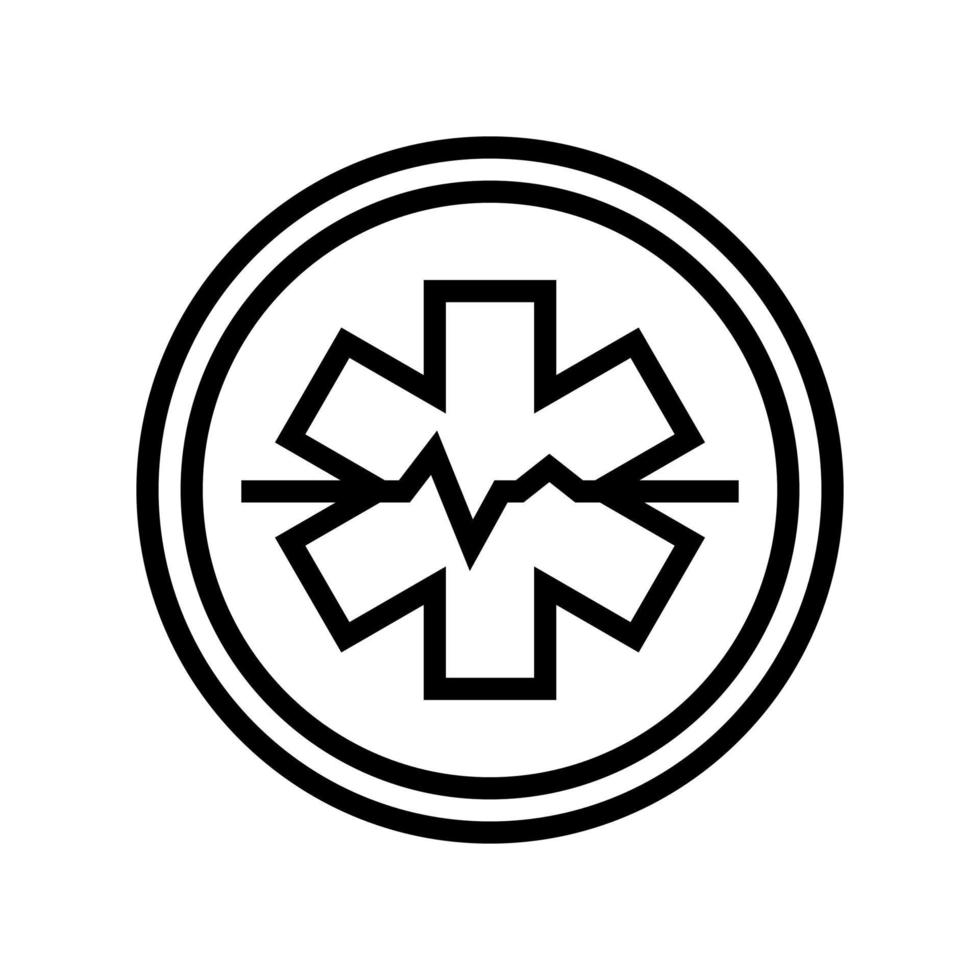 emergency ambulance hospital sign line icon vector illustration