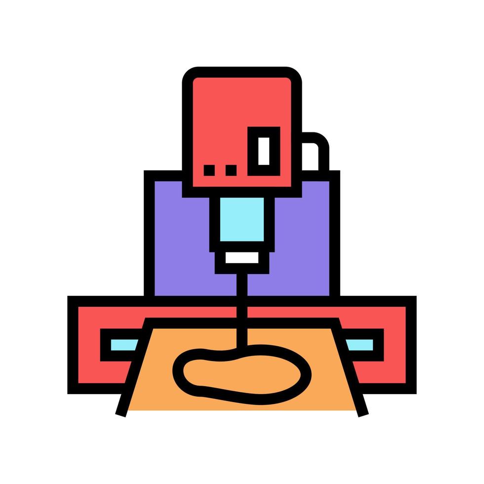 sole cut machine color icon vector illustration