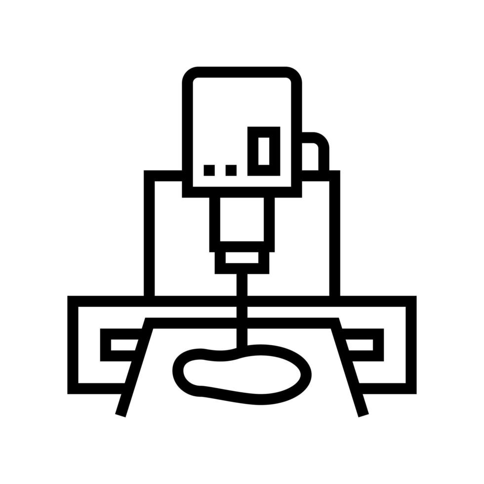Ilustración de vector de icono de línea de máquina de corte único