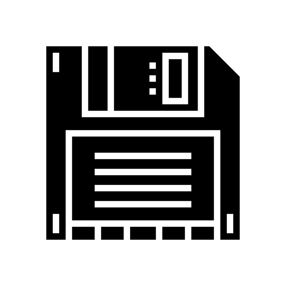 signo de ilustración de vector de icono de glifo de disquete de computadora