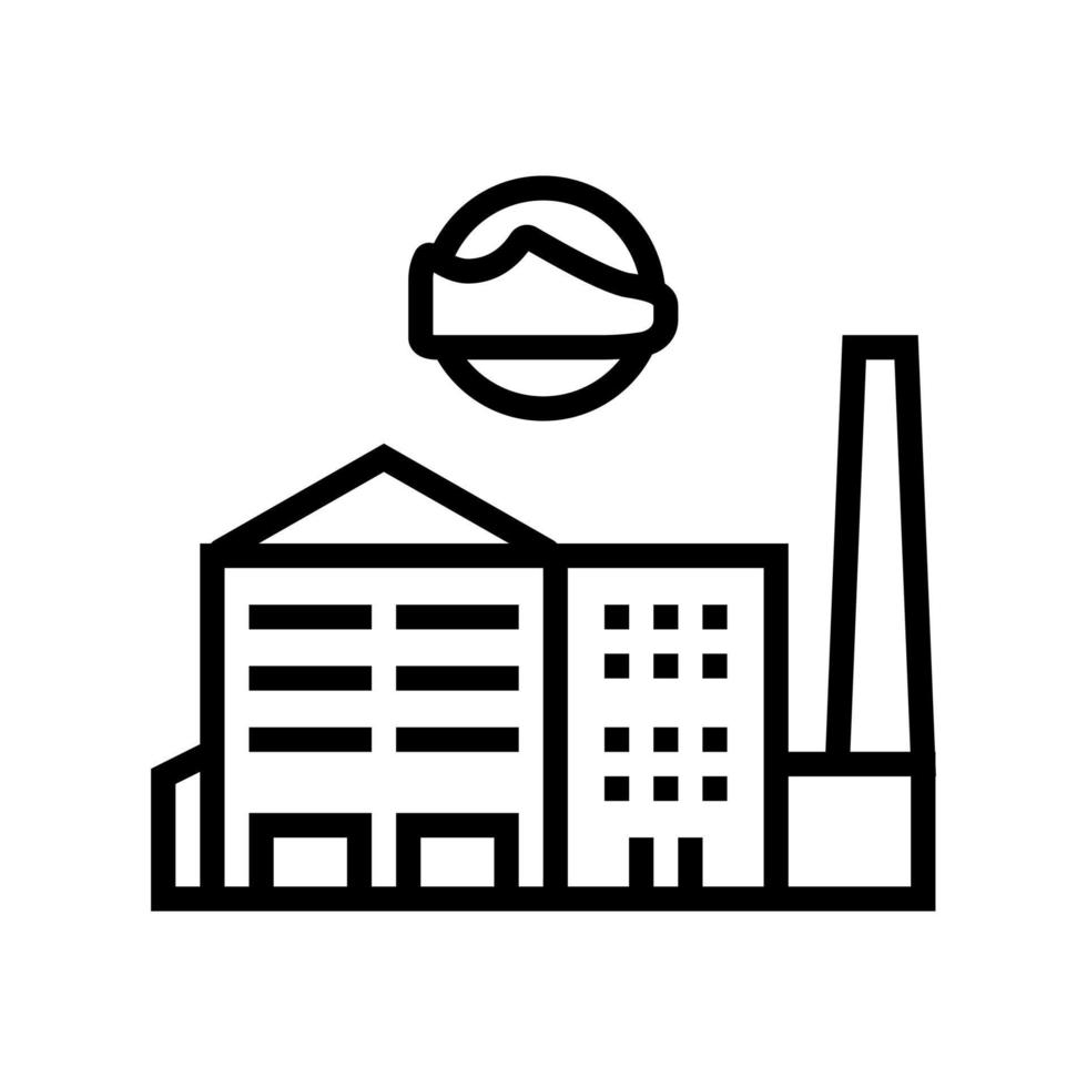 shoes factory line icon vector black illustration