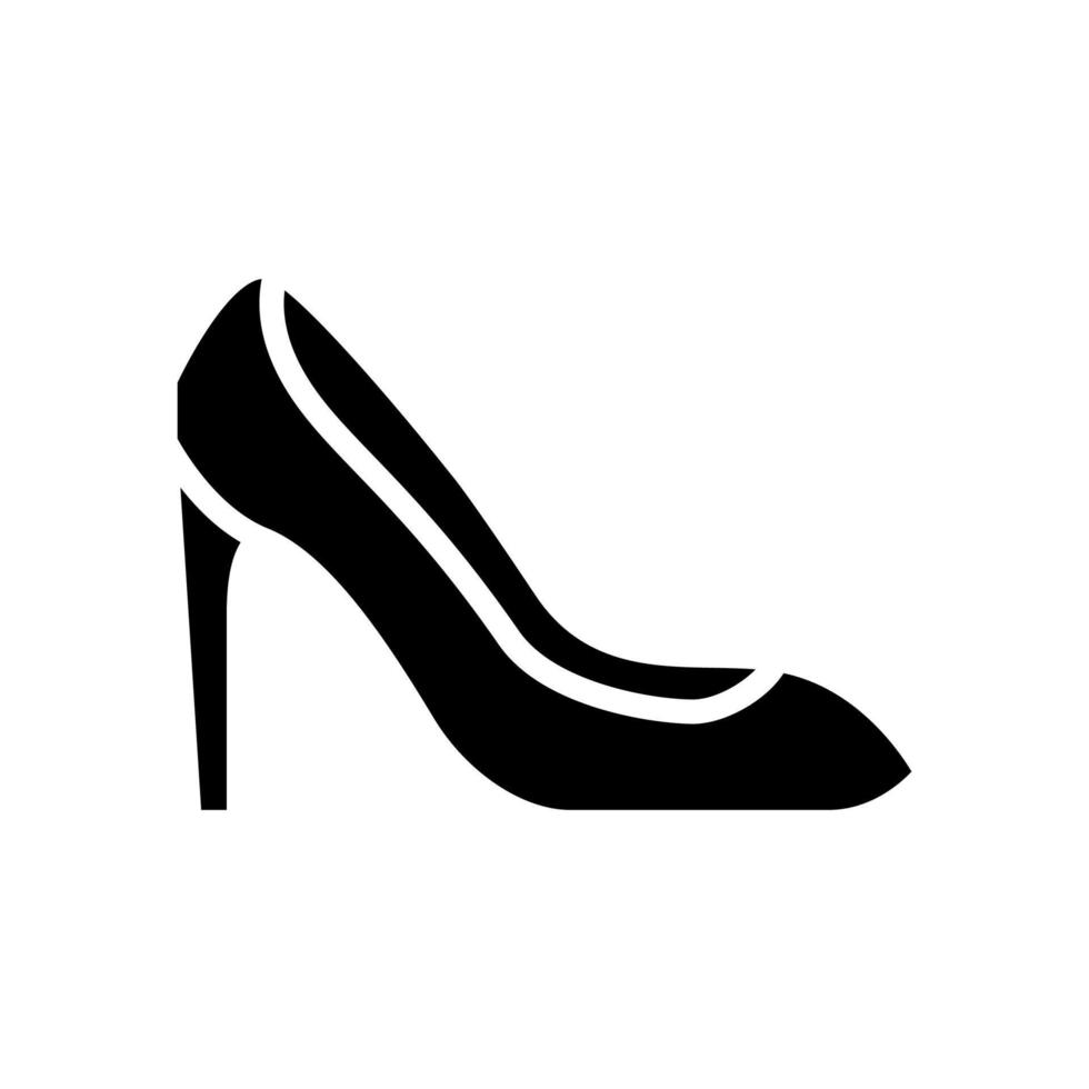 mujer zapato glifo icono vector negro ilustración