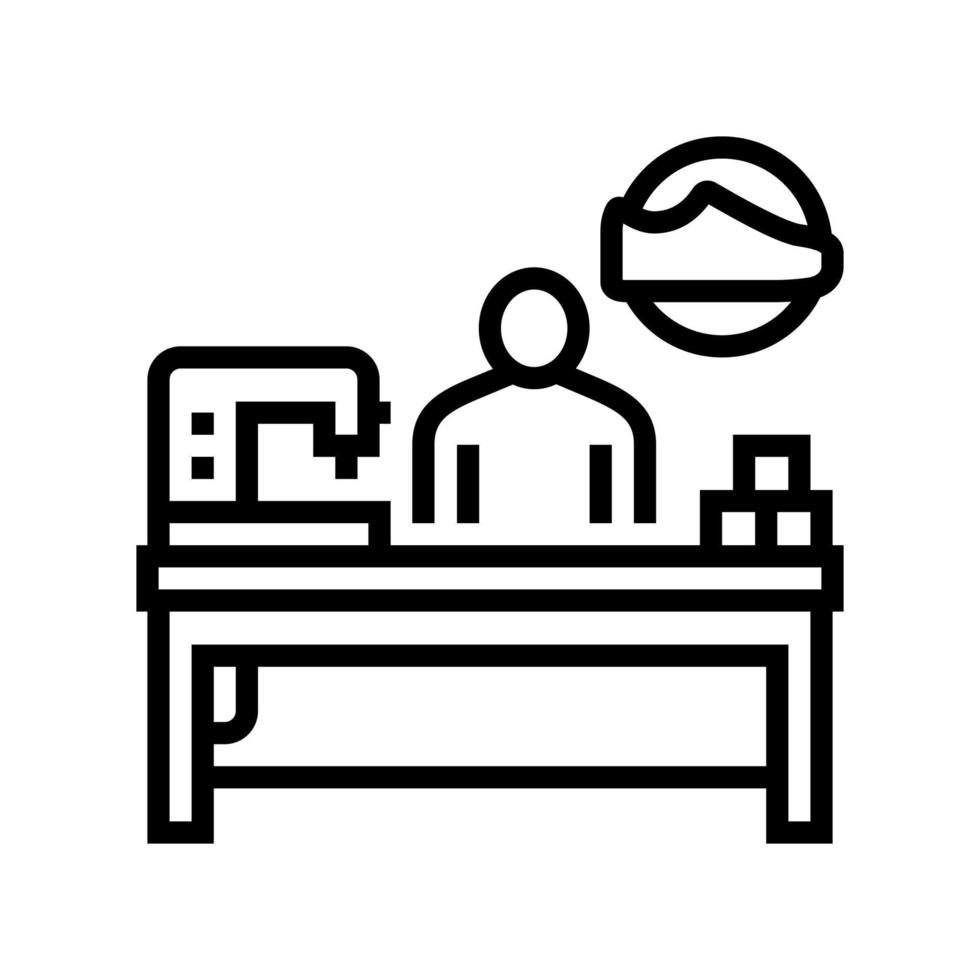 shoes sewer line icon vector black illustration