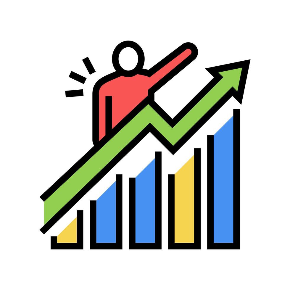 career growth color icon vector color illustration