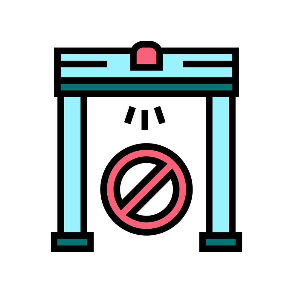 metal detector frame color icon vector illustration