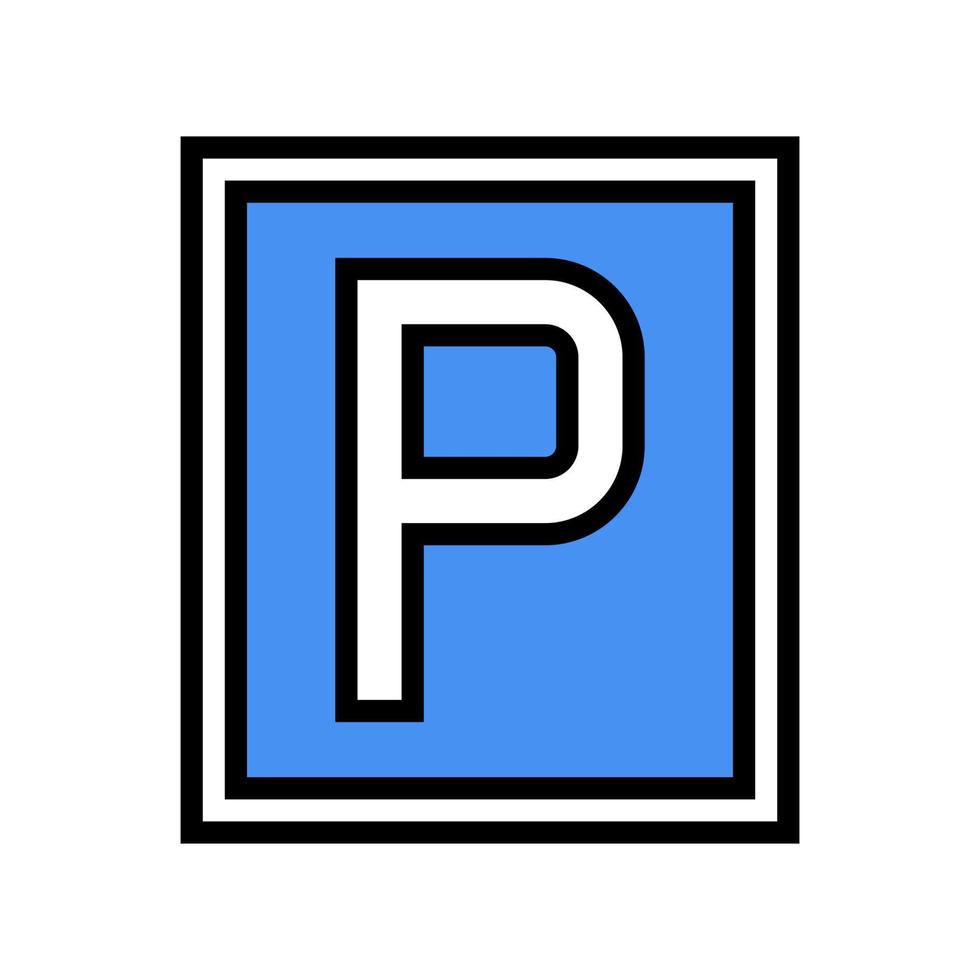 señal de estacionamiento icono de color vector ilustración de color
