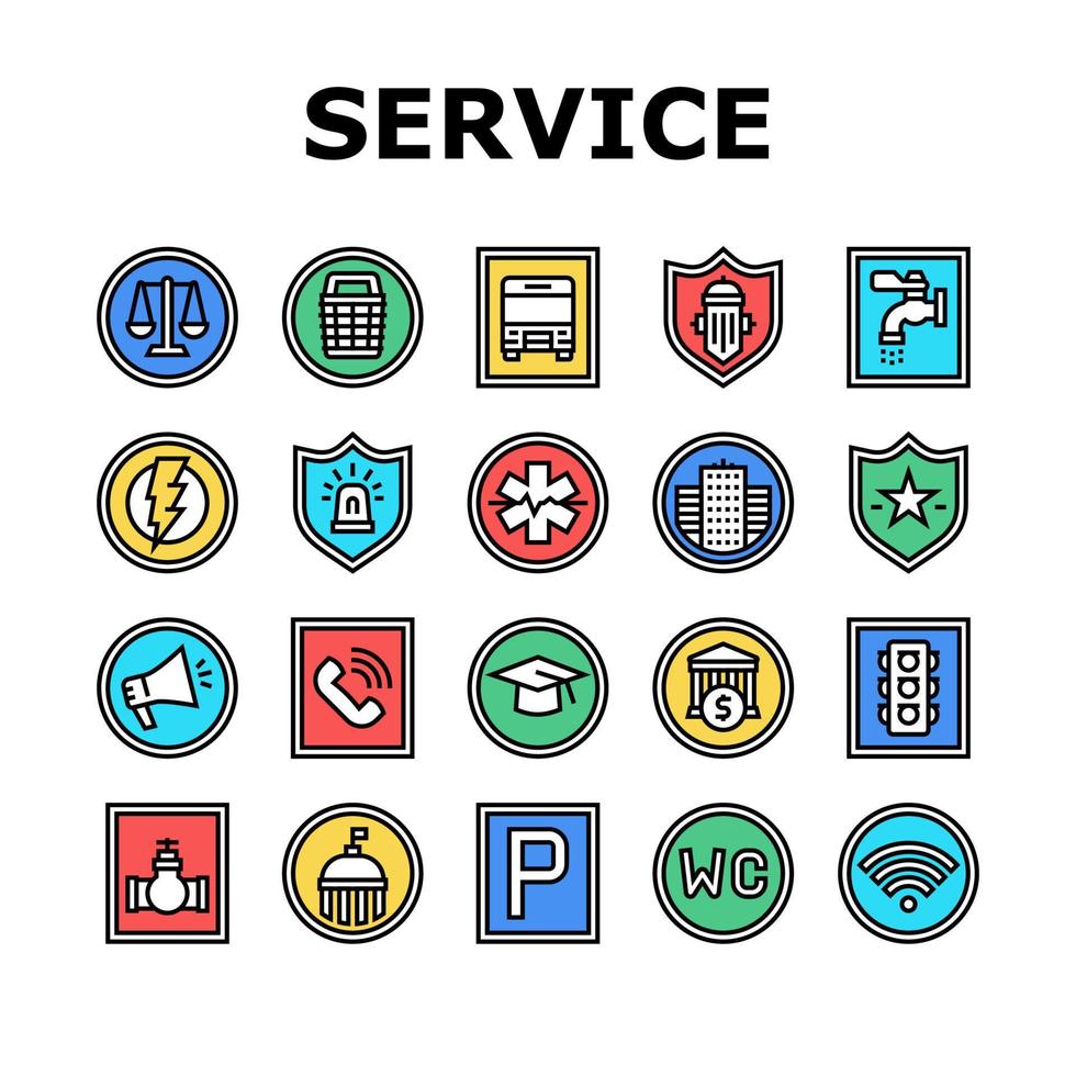 Public Service Signs Collection Icons Set Vector