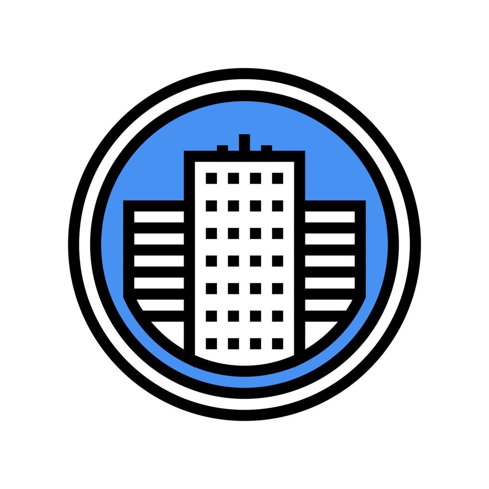 city business center sign color icon vector illustration