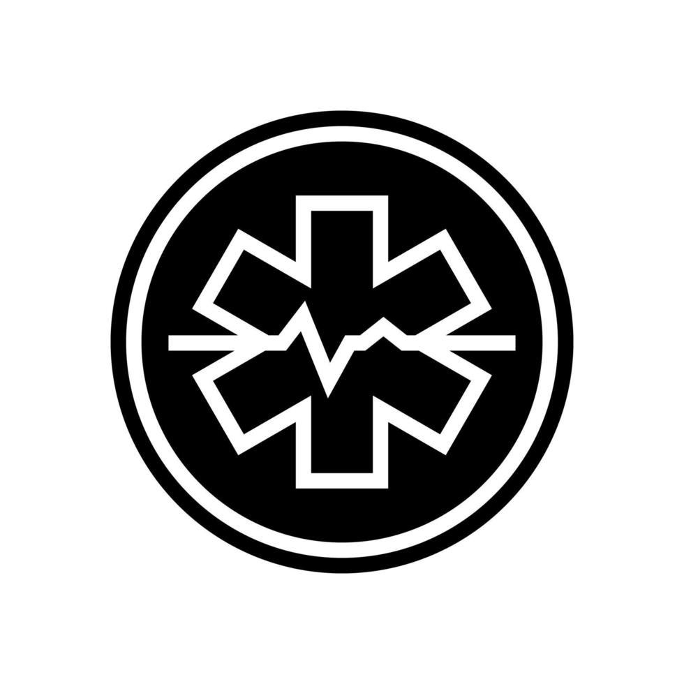 emergency ambulance hospital sign glyph icon vector illustration
