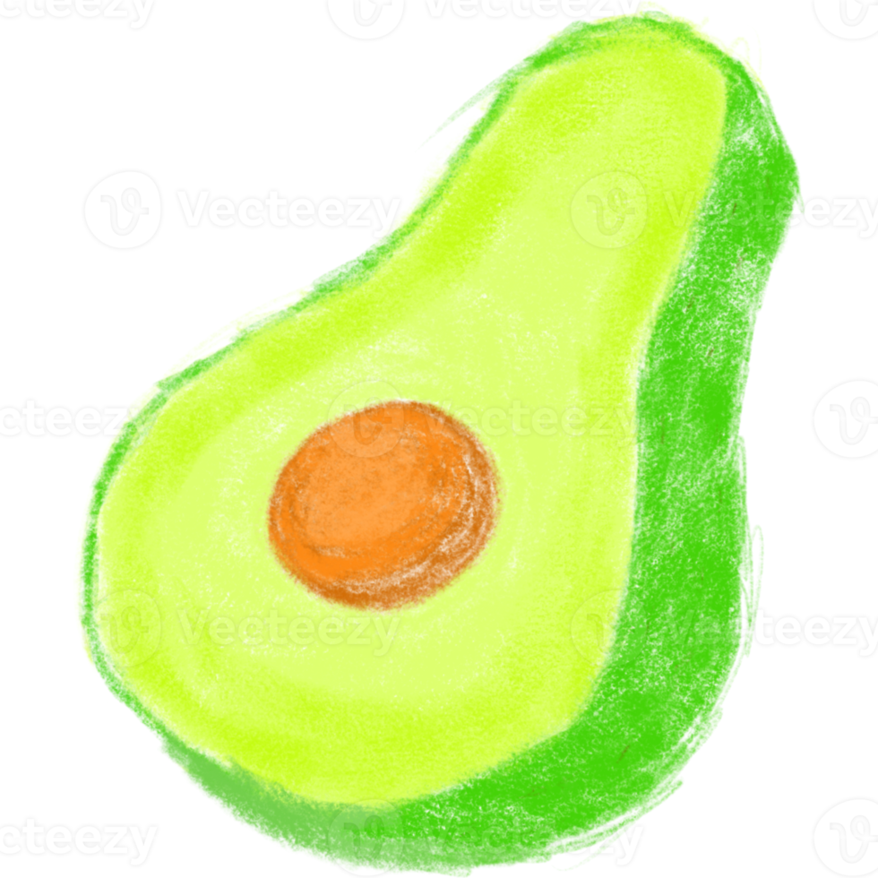 Sliced green avocado png