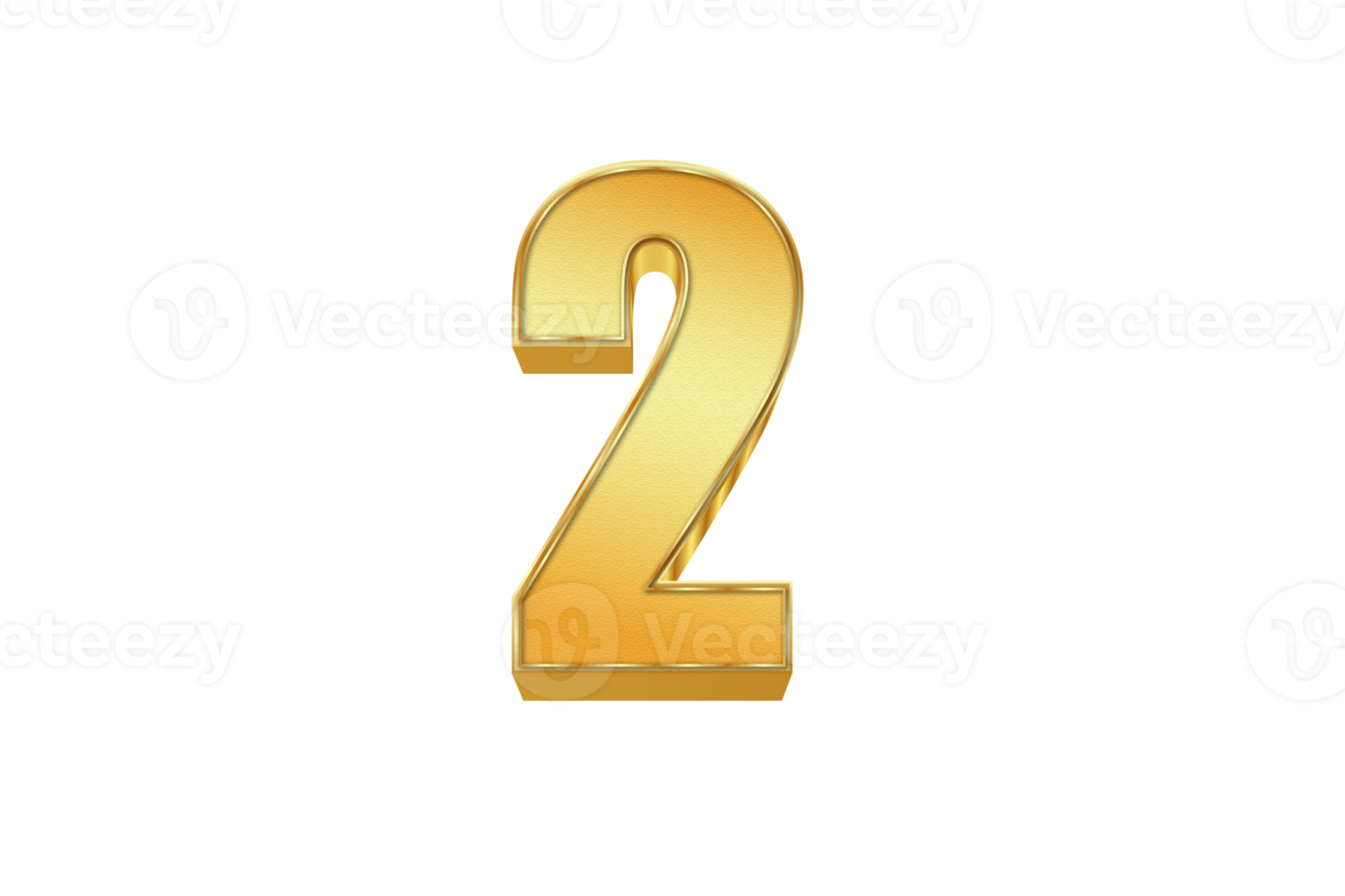 Numbers written in gold style, in PNG format.