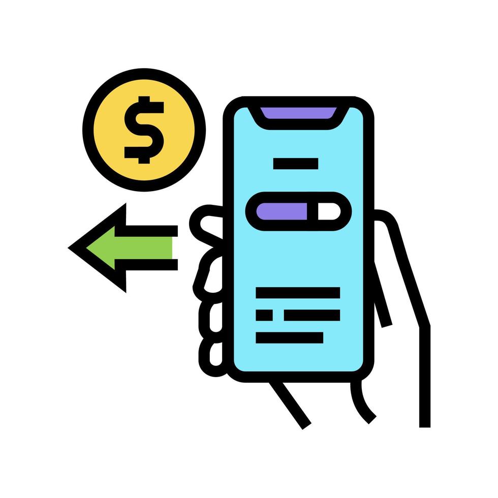 pay phone app color icon vector illustration