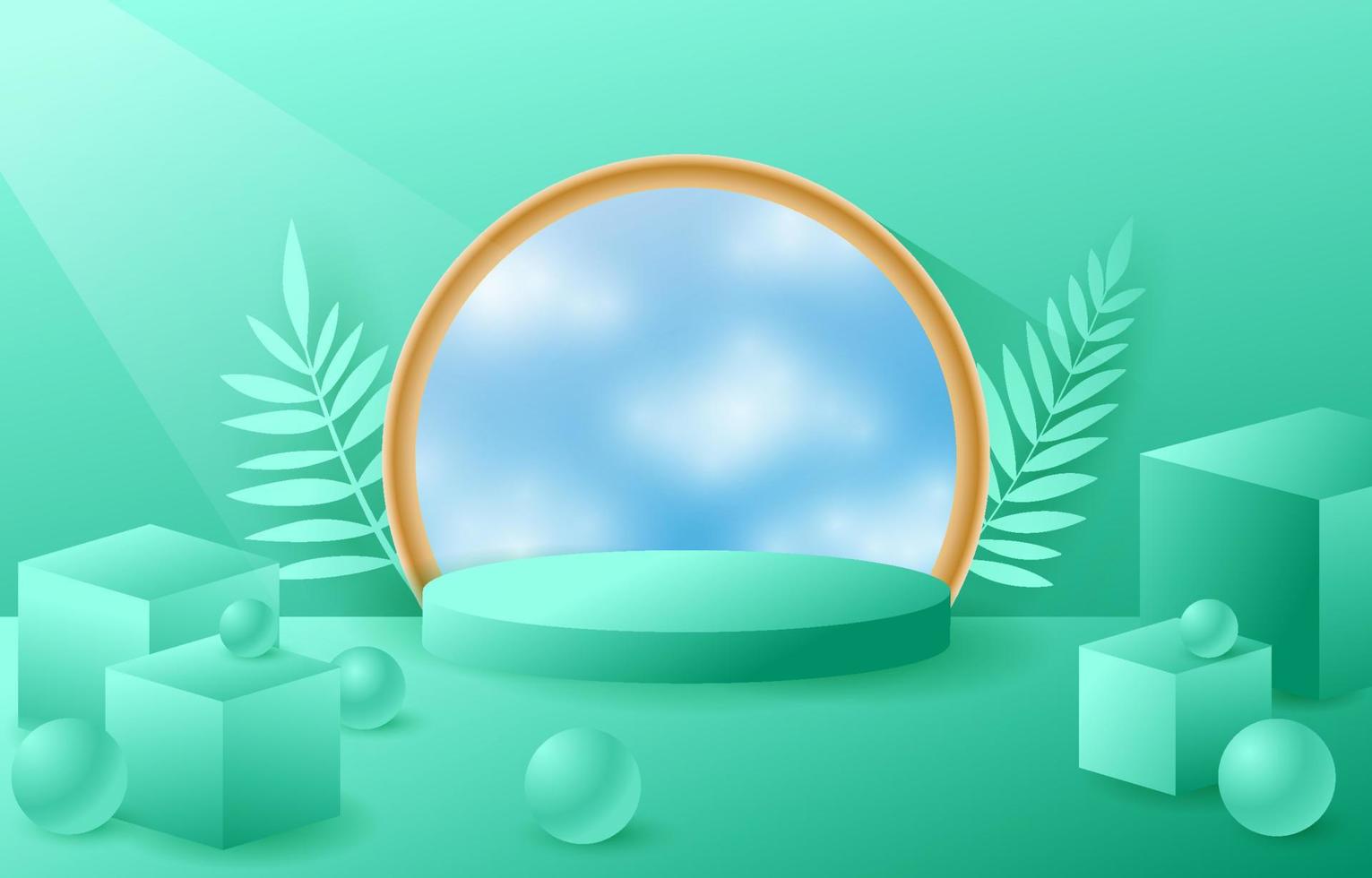 3D Mint Green Background vector