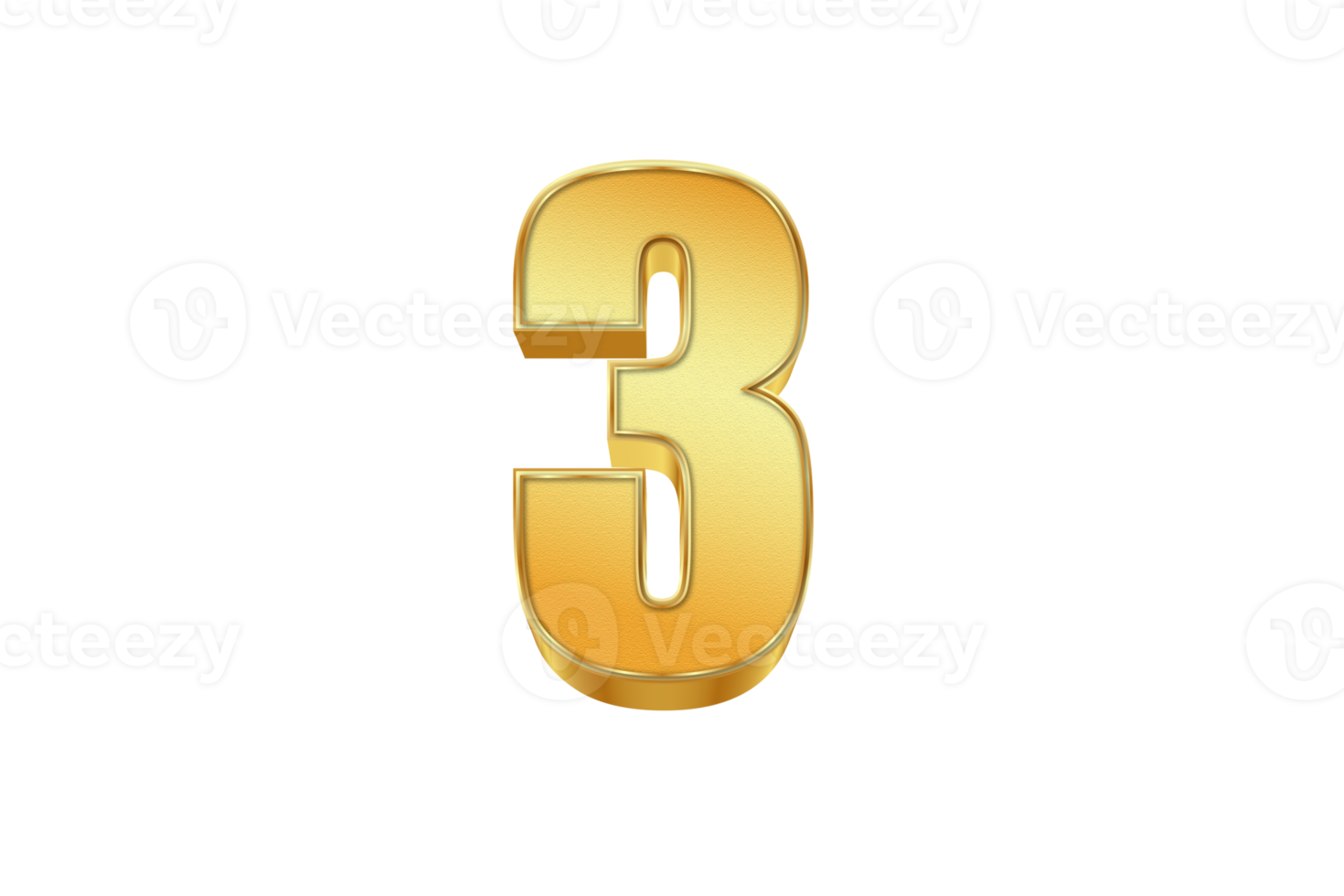 Numbers written in gold style, in PNG format.