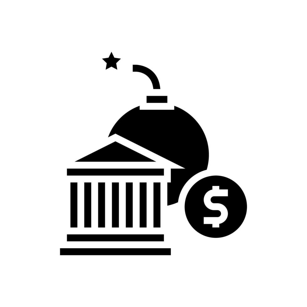 bank bang bomb glyph icon vector illustration