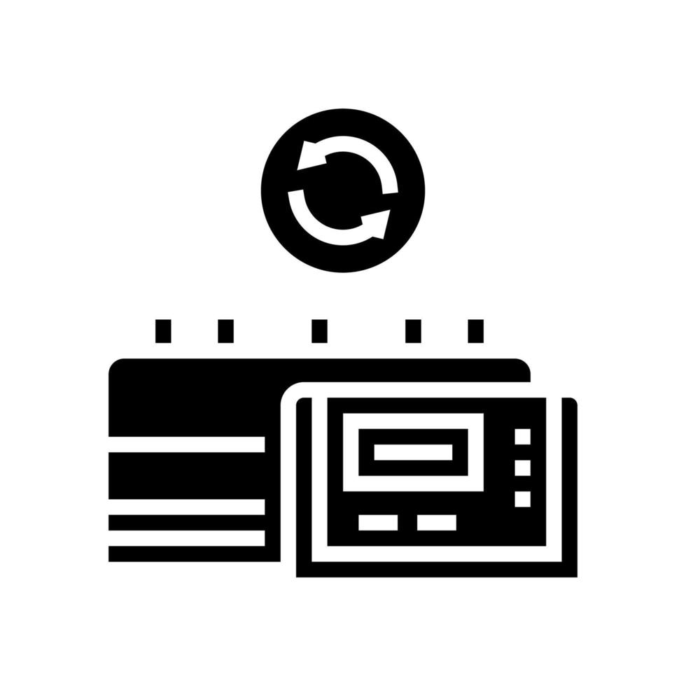 medicine factory equipment replacement glyph icon vector illustration