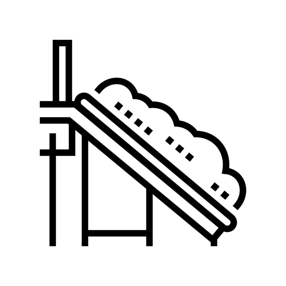 ilustración de vector de icono de línea de cinta transportadora de clasificación de residuos