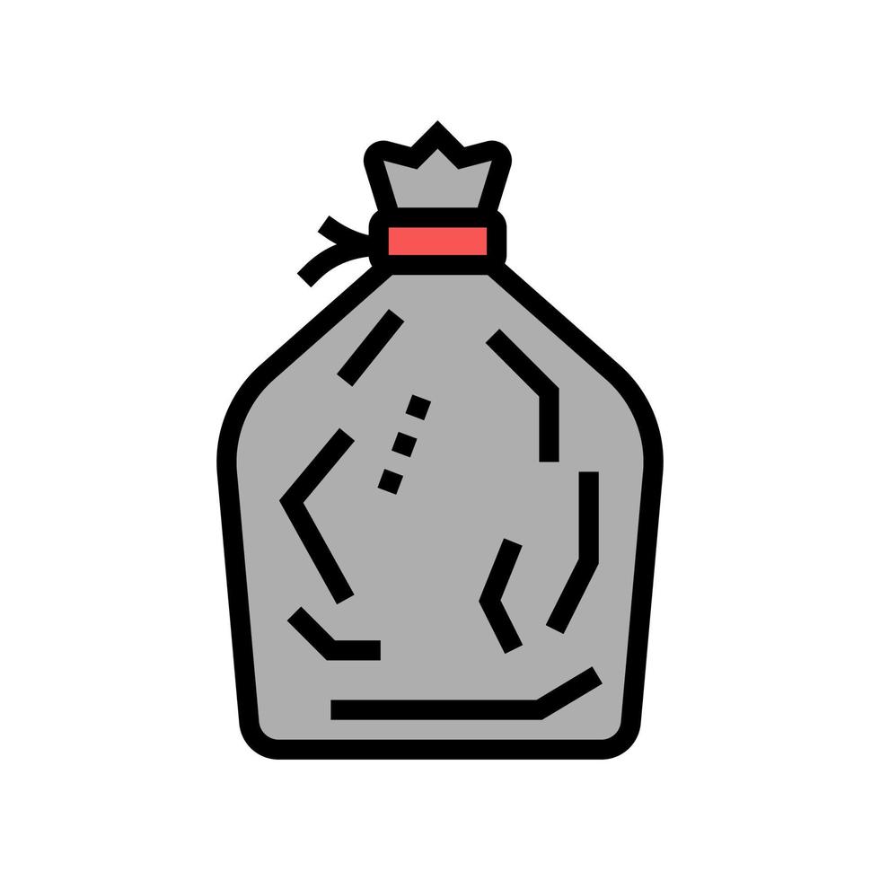 ilustración de vector de icono de color de bolsa de basura
