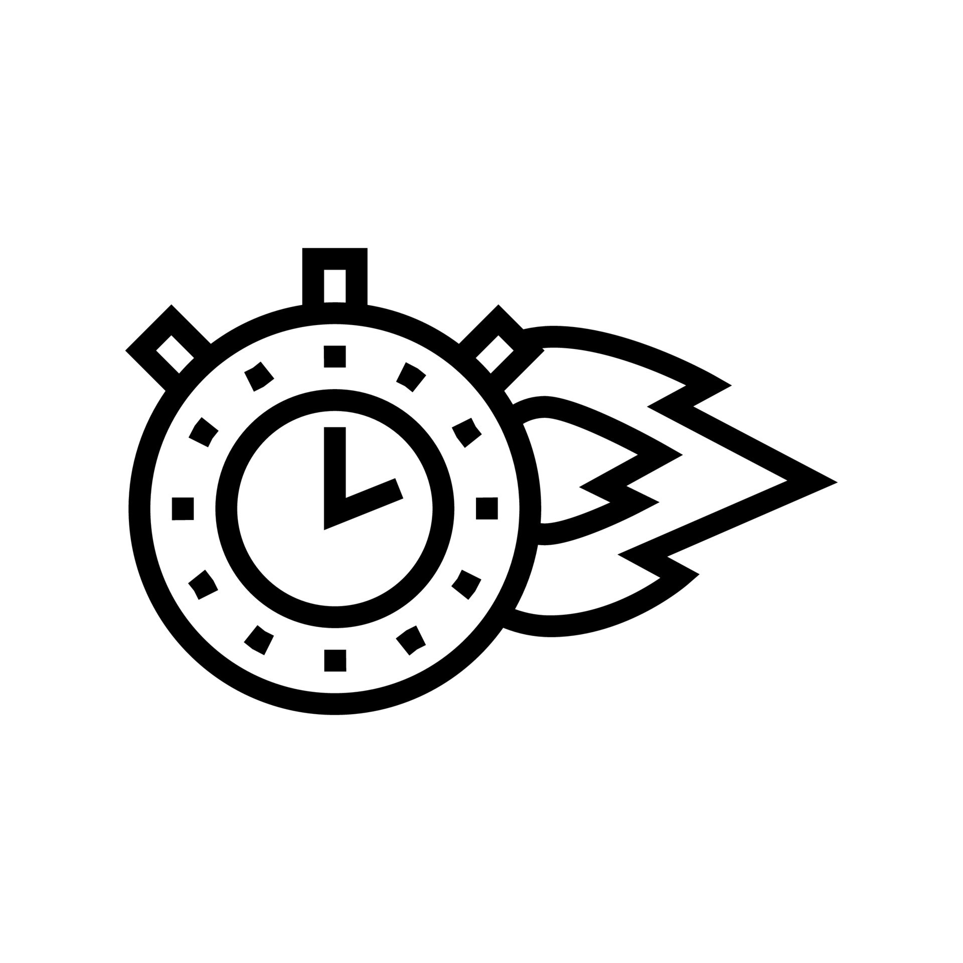 Times up hurry - burning stopwatch icon hot Vector Image