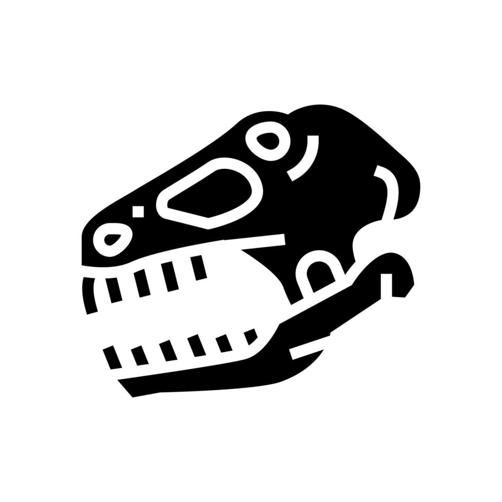 dinosaur skull glyph icon vector illustration