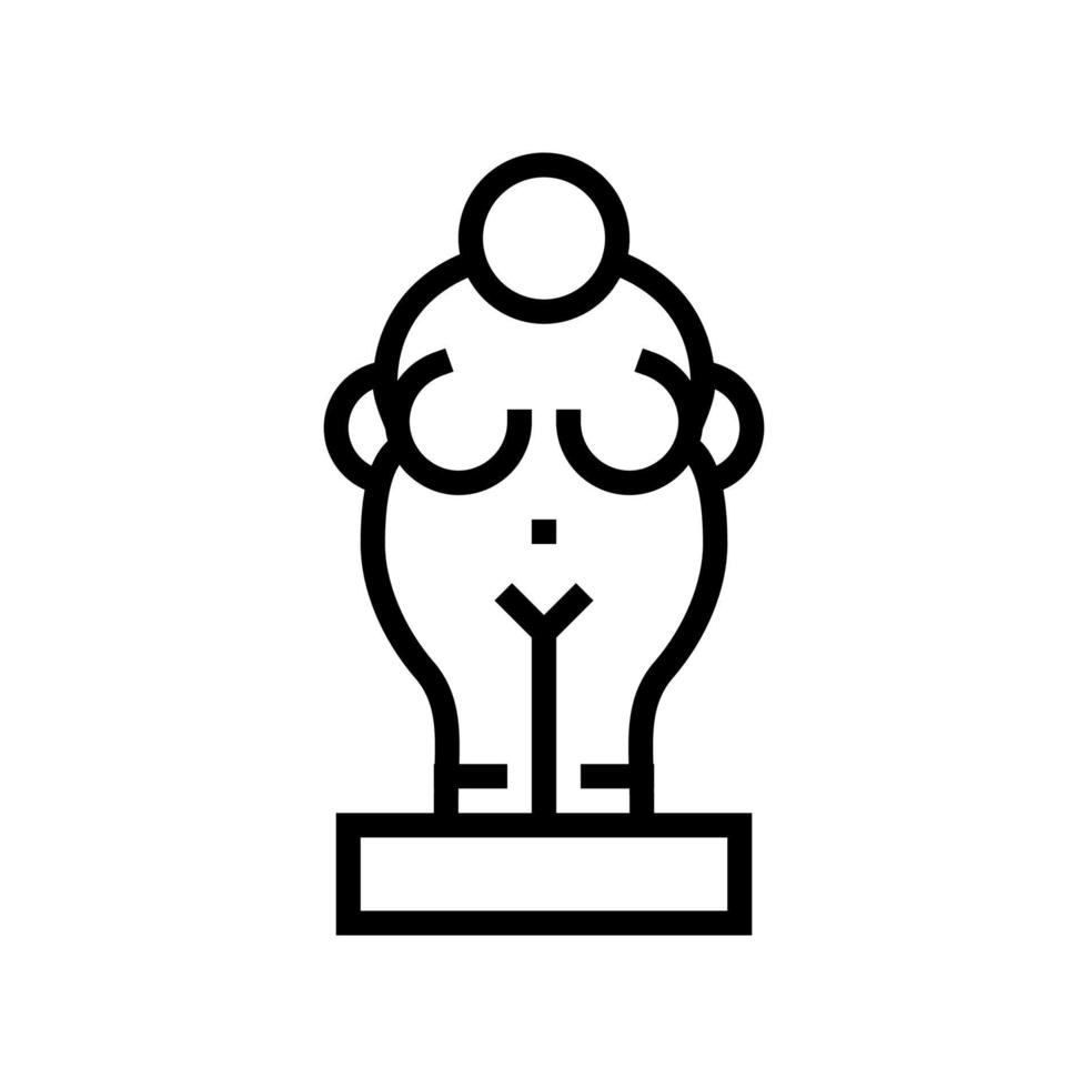 estatua prehistórica línea icono vector ilustración