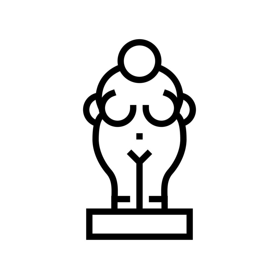 prehistoric statue line icon vector illustration