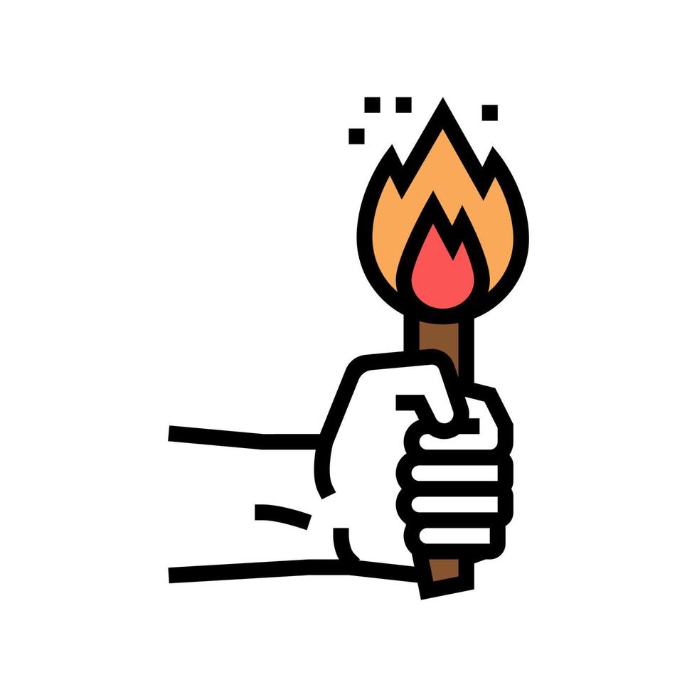 fire torch color icon vector illustration