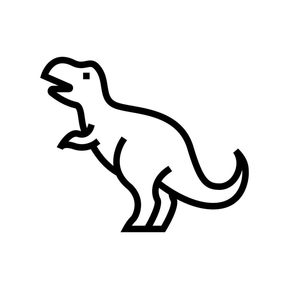 dinosaur prehistoric animal line icon vector illustration