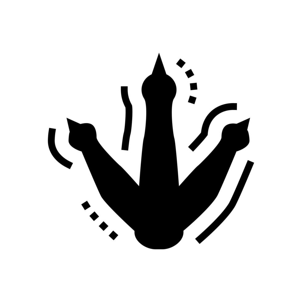 ilustración de vector de icono de glifo de huella de dinosaurio