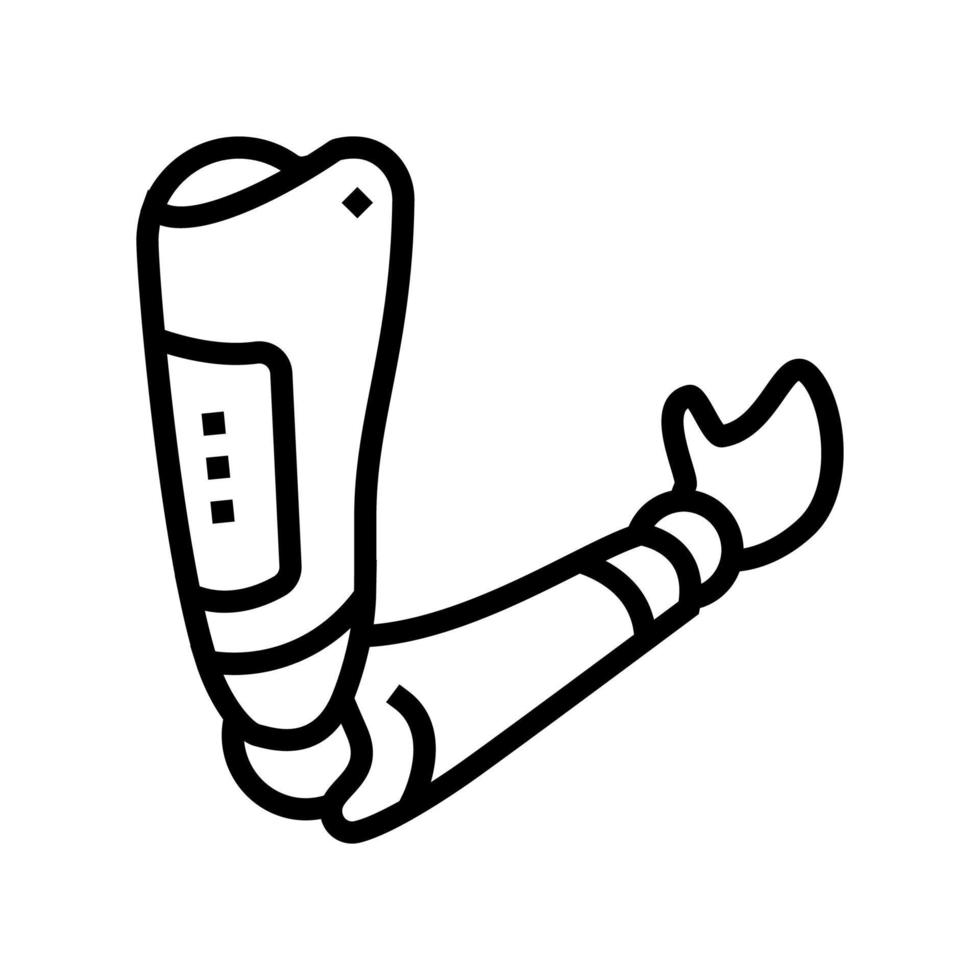 ilustración de vector de icono de línea de prótesis de brazo moderno