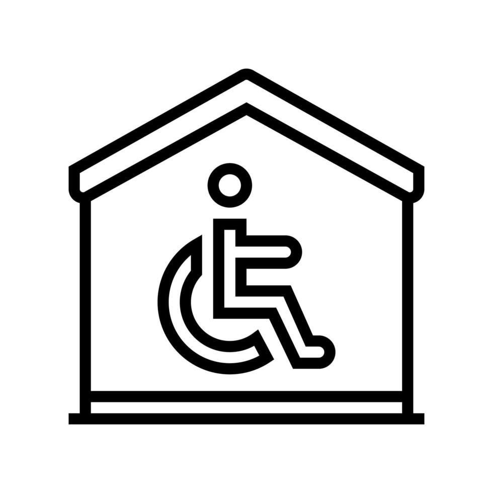 house for disabled line icon vector illustration