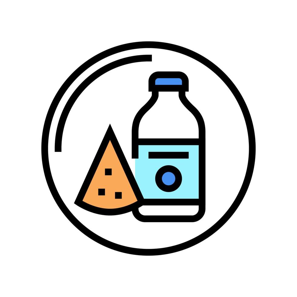 Ilustración de vector de icono de color de tienda de departamento de productos lácteos