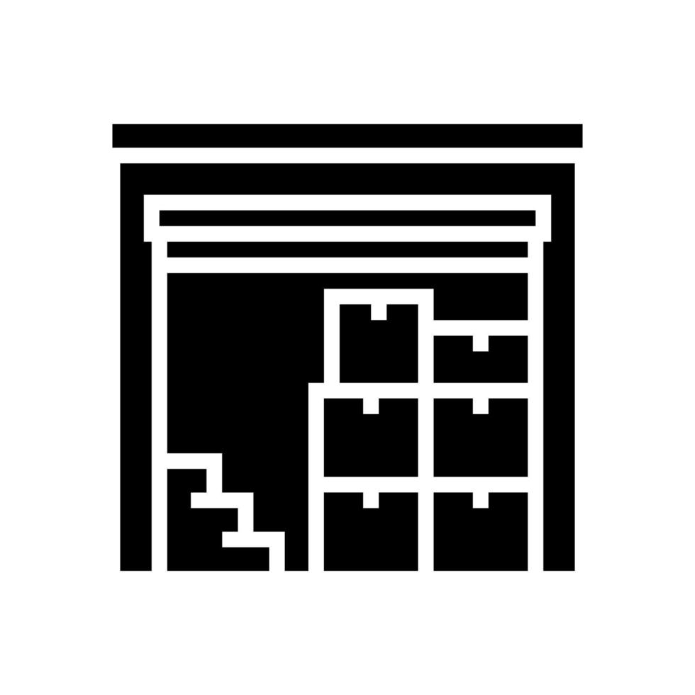 supermarket storage glyph icon vector black illustration