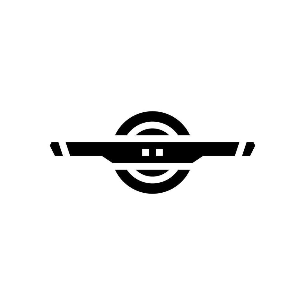 electric single wheel skateboard glyph icon vector illustration