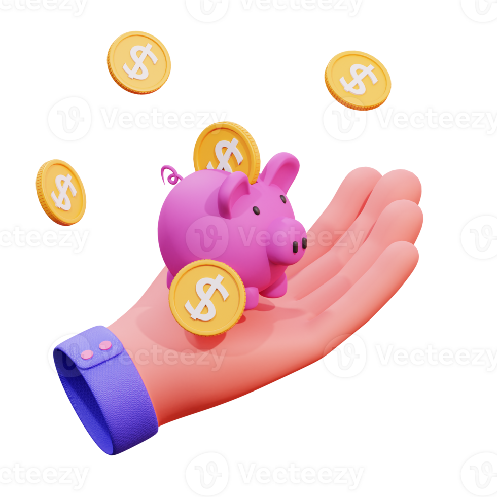 3D Hand Gesture Finance Illustration png