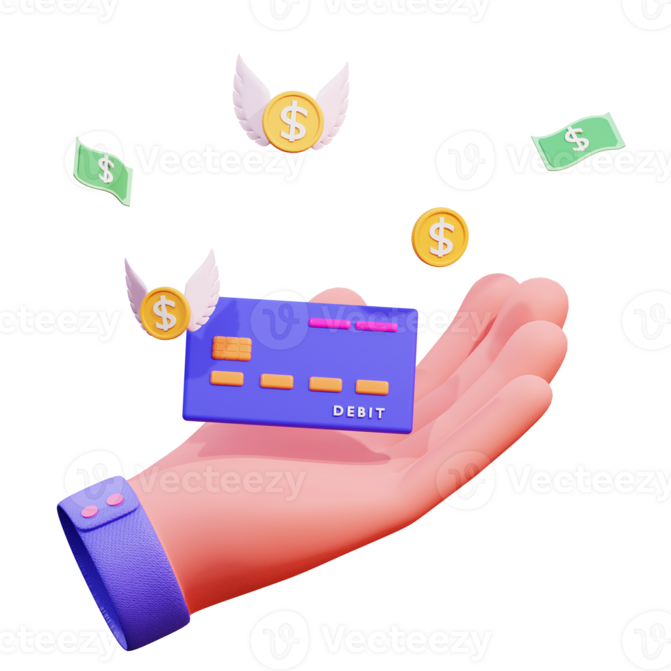 3D Hand Gesture Finance Illustration png