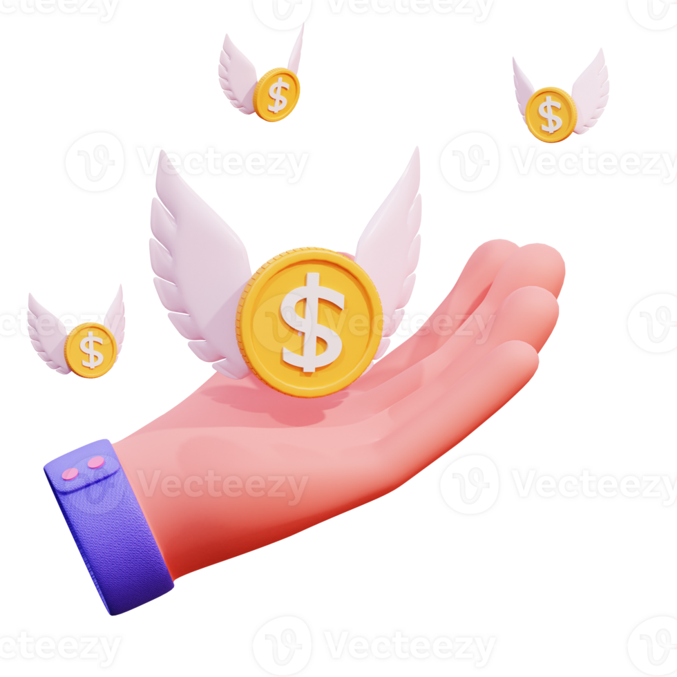 3D Hand Gesture Finance Illustration png