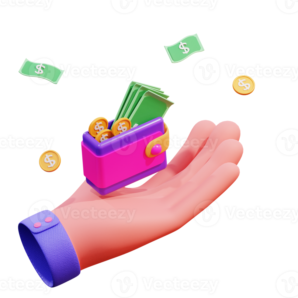 3D Hand Gesture Finance Illustration png