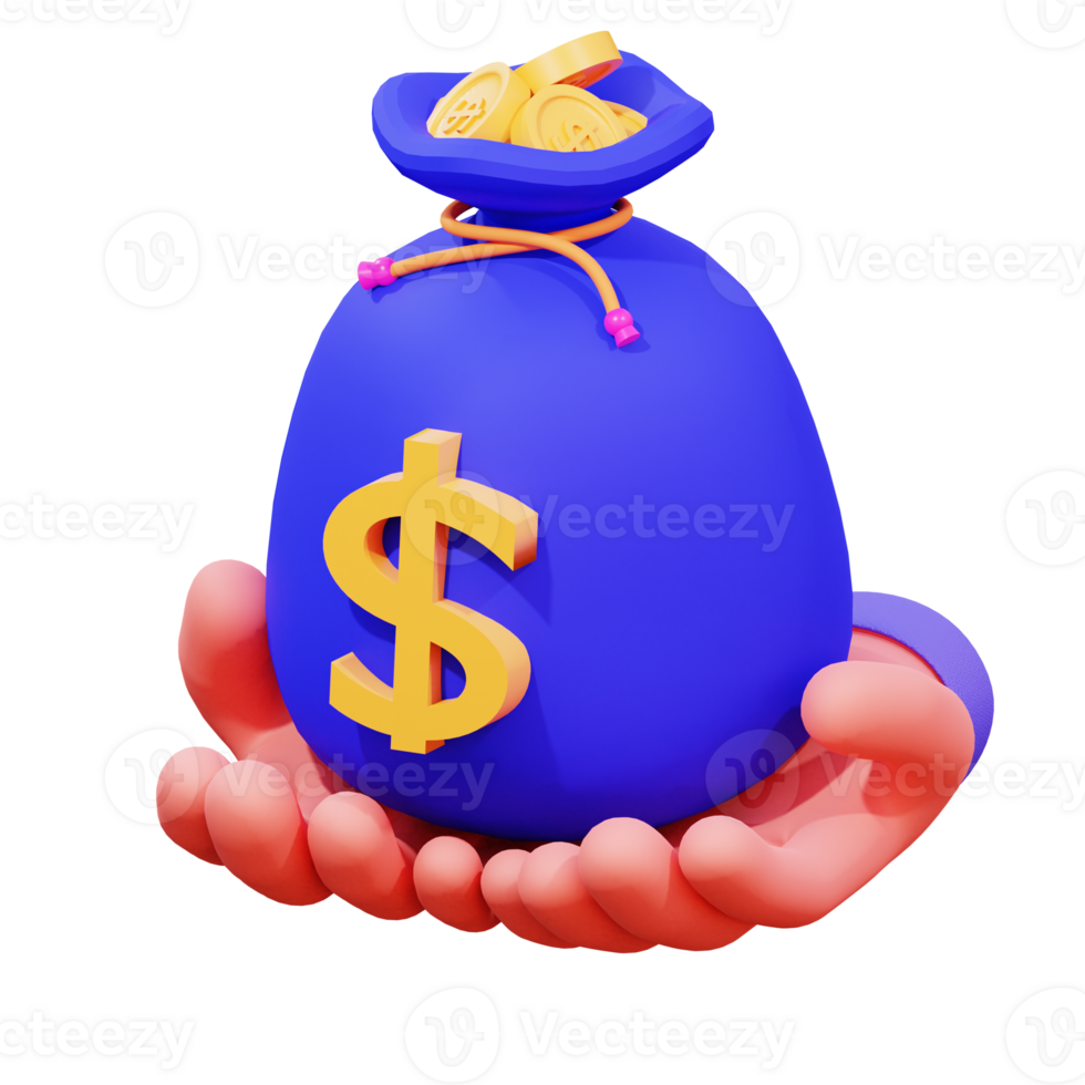 3D Hand Gesture Finance Illustration png
