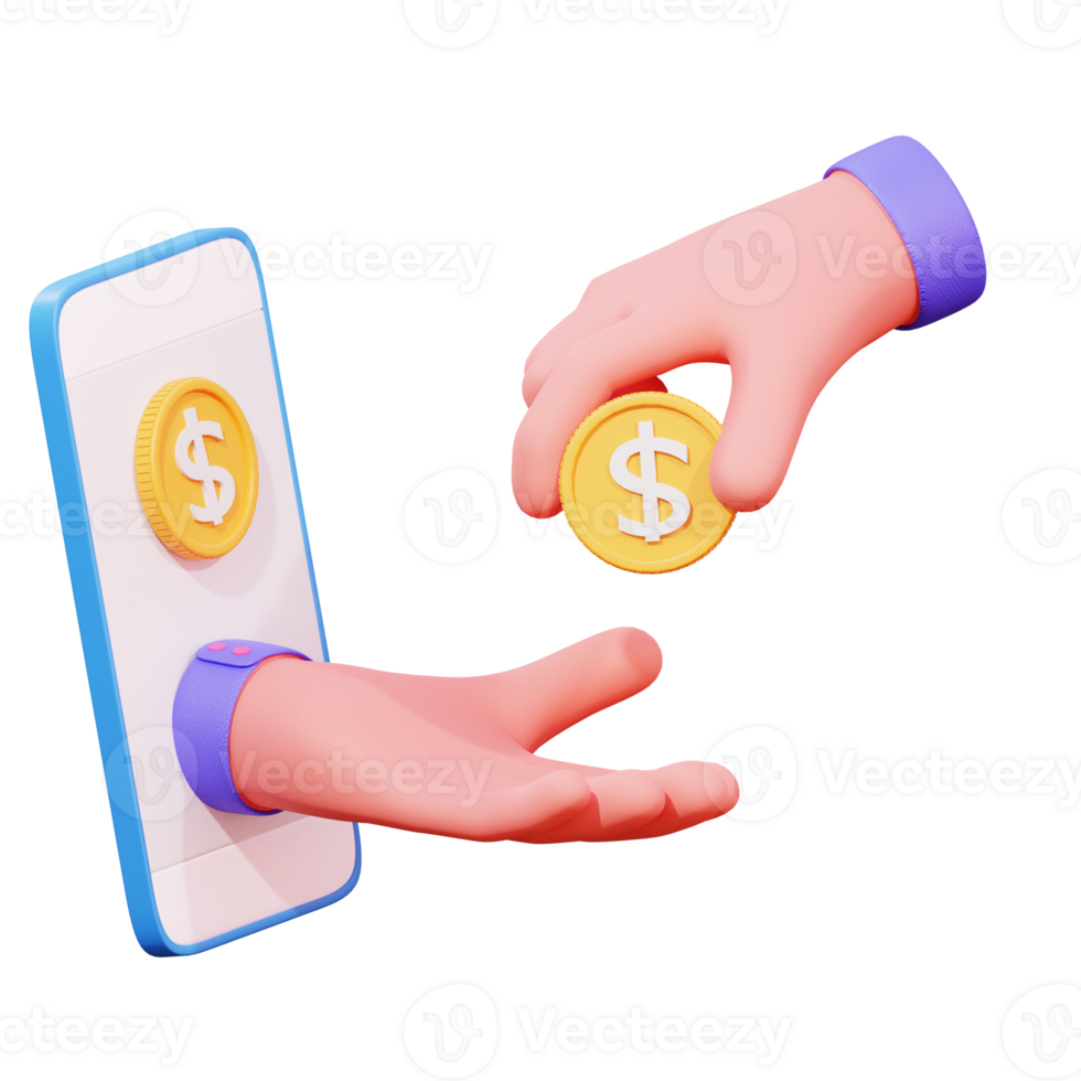 3D Hand Gesture Finance Illustration png