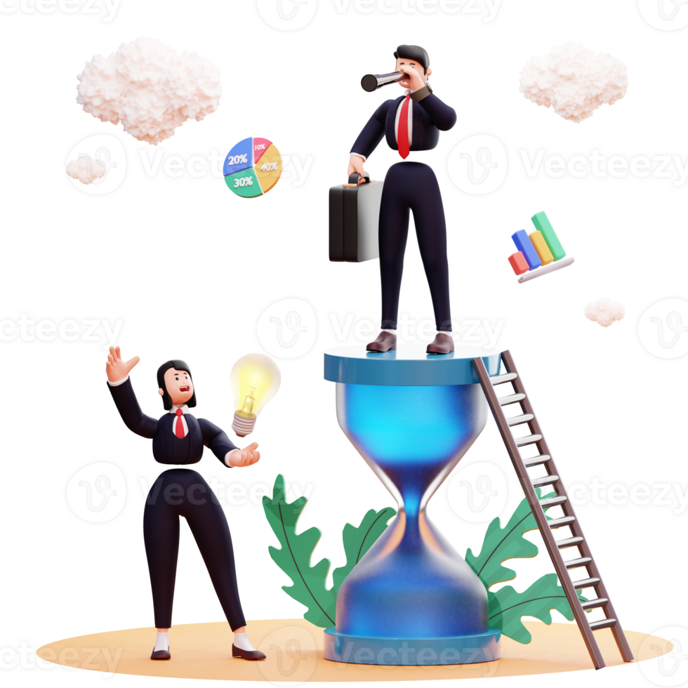 3D Character Businessman Illustration png