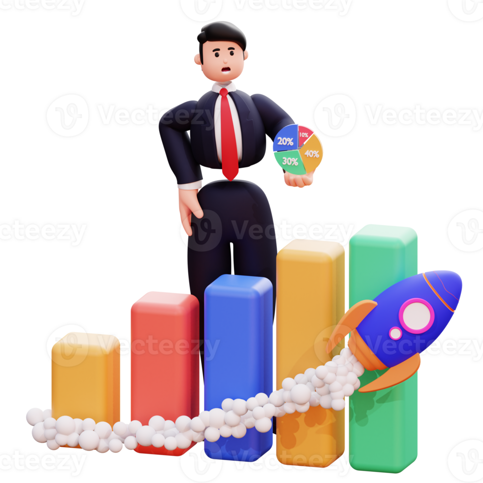 3D Character Businessman Illustration png
